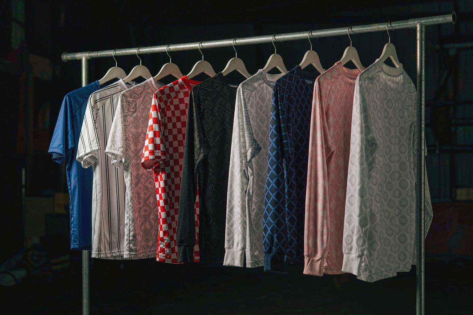 Collection of soccer jerseys