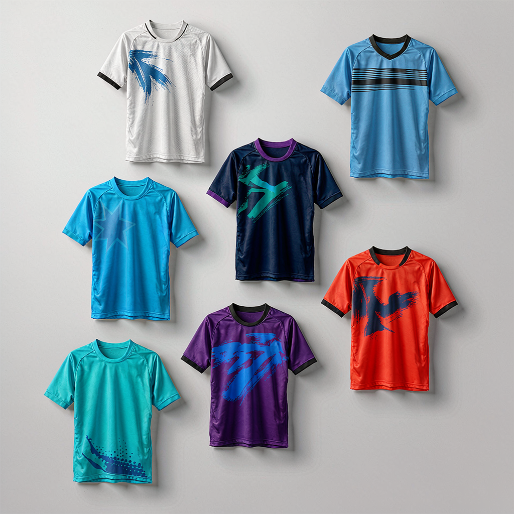 Soccer jerseys from different leagues